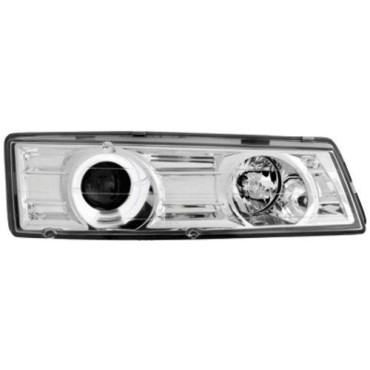 Φανάρια εμπρός angel eyes για Honda Prelude (1992-1996) - chrome , με λάμπες (Η1) - σετ 2τμχ.
