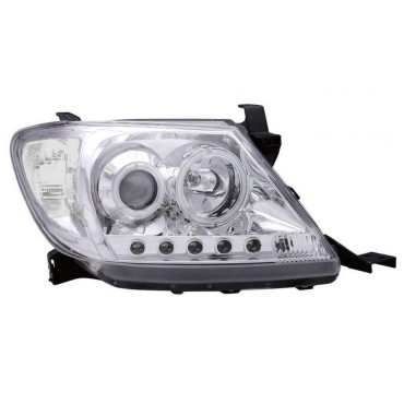 Φανάρια εμπρός με φώτα ημέρας για Toyota Hilux (2005-2011) - chrome , με λάμπες (Η1) - σετ 2τμχ.