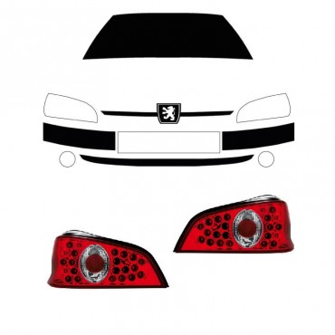 Πισινά Φανάρια Set Για Peugeot 106 96-99 Led Κόκκινο/Crystal LH Group