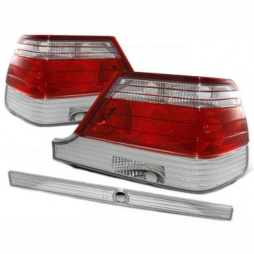 Πισινά Φανάρια Set Για Mercedes-Benz S-Class W140 95-99 Κόκκινο/Crystal Eagle Eyes