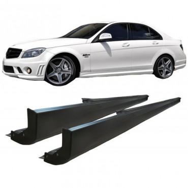 Πλαινά Μασπιέ Για Mercedes-Benz C-Class W204 07-14 C63 Amg Look Από Abs Πλαστικό 2 Τεμάχια