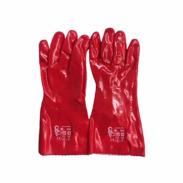 Γάντια Πετρελαίου Μεγάλα Pvc 10 - XL Κόκκινα 33 cm 2 Τεμάχια