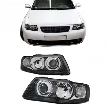 Μπροστινά Φανάρια Set Για Audi A3 8L 00-03 Projectors Μαύρα H1/H7 Depo