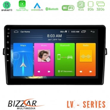 Bizzar LV Series Toyota Auris 4Core Android 13 2+32GB Navigation Multimedia Tablet 10"