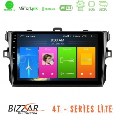 Bizzar 4T Series Toyota Corolla 2007-2012 4Core Android12 2+32GB Navigation Multimedia Tablet 9"