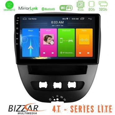 Bizzar 4T Series Toyota Aygo/Citroen C1/Peugeot 107 4Core Android12 2+32GB Navigation Multimedia Tablet 10"