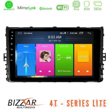 Bizzar 4T Series VW MQB 2017-&gt; 4core Android12 2+32GB Navigation Multimedia Tablet 9"