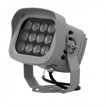 GLOBOSTAR® FLOOD-XENA 05015 Προβολέας Σποτ Wall Washer LED 12W 1440lm 10° AC 220-240V Αδιάβροχο IP65 Ψυχρό Λευκό 6000K - Γκρι Ανθρακί - Μ13.5 x Π11 x Υ15cm - 3 Χρόνια Εγγύηση