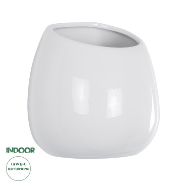 GloboStar® Artificial Garden GRENADA 20537 Διακοσμητική Κεραμική Γλάστρα Λευκή Φ12 x Υ13