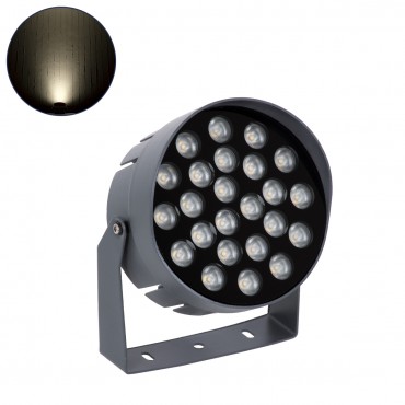 GLOBOSTAR® FLOOD-NIGMA 90379 Προβολέας Σποτ Wall Washer με Αντιθαμβωτική Γρίλια LED 24W 2280lm 30° DC 24V Αδιάβροχο IP65 Φυσικό Λευκό 4500K Dimmable - Γκρι Ανθρακί - Μ15 x Π15 x Υ9.1cm - 3 Χρόνια Εγγύηση