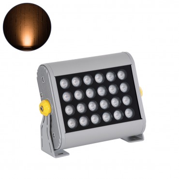 GLOBOSTAR® FLOOD-HENA 90444 Προβολέας Σποτ Wall Washer LED 24W 2040lm 30° AC 220-240V Αδιάβροχο IP67 Πορτοκαλί 2200K - Ασημί - Μ22.5 x Π6 x Υ16.5cm - 3 Χρόνια Εγγύηση
