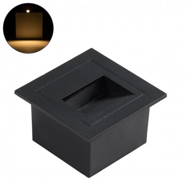 GLOBOSTAR® STEP-MINA 90625 Χωνευτό Αρχιτεκτονικό Φωτιστικό Διαδρόμου/Σκαλοπατιού LED 3W 330lm 30° DC 24V Αδιάβροχο IP65 Θερμό Λευκό 2700K Dimmable - Μαύρο - Μ8.3 x Π8.3 x Υ5cm / Μ6.6 x Π6.6cm - 3 Χρόνια Εγγύηση
