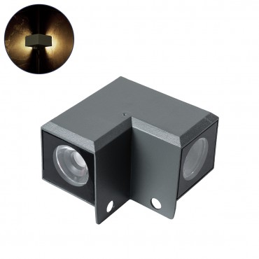 GLOBOSTAR® WALLLIGHT-DONA 90732 Αρχιτεκτονικό Γωνιακό Φωτιστικό LED 10W 950lm 10° DC 24V Αδιάβροχο IP66 Φυσικό Λευκό 4500K Dimmable - Γκρι Ανθρακί - Μ8 x Π8 x Υ6cm - 3 Χρόνια Εγγύηση