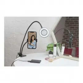 GloboStar® 75809 Professional Digital Ring Light Φ9cm LED SMD 10W 1000lm 180° DC 5V με Καλώδιο Τροφοδοσίας USB - Ενσωματωμένο Χειριστήριο Εναλλαγής Χρωμάτων & 1 Βάση Τηλεφώνου - CCT Θερμό Λευκό 3000K - Φυσικό Λευκό 4500K - Ψυχρό Λευκό 6
