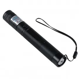 GloboStar® 78998 Φορητό Επαναφορτιζόμενο Laser Pointer 5Mw Class 3 DOT Zoom με Extra Κεφαλή για Dot Effects με Μπαταρία 18650 Li-ion 4800mAh & Φορτιστή - UV 405nm Φ2.2 x Υ15cm